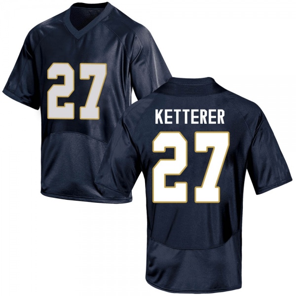 Chase Ketterer Notre Dame Fighting Irish NCAA Men's #27 Navy Blue Replica College Stitched Football Jersey QIJ2155JO